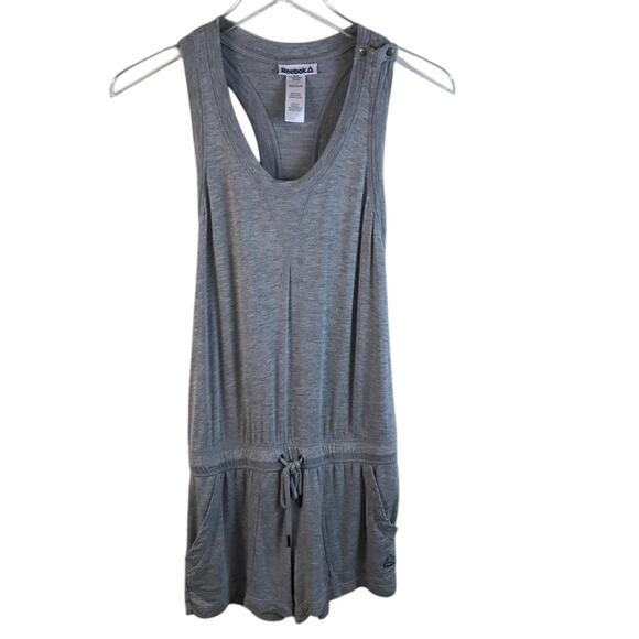 Reebok Ideal Training Romper In Heather Gray Size XS - Picture 1 of 8